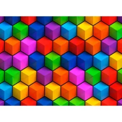 Kuvatapetti Artgeist Colorful Geometric Boxes, eri kokoja