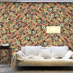 Kuvatapetti Artgeist Rainbow Mosaic, 500x280cm, ruskea