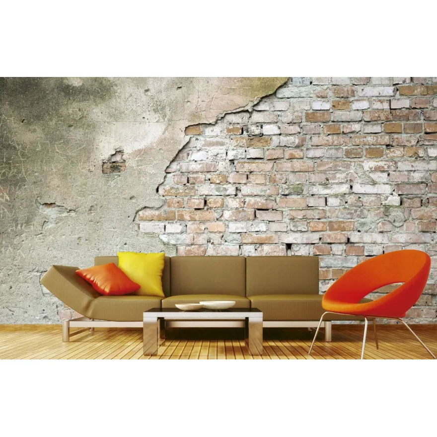 Kuvatapetti Dimex Grunge Wall, 375x250cm, harmaa, tiiliseinä