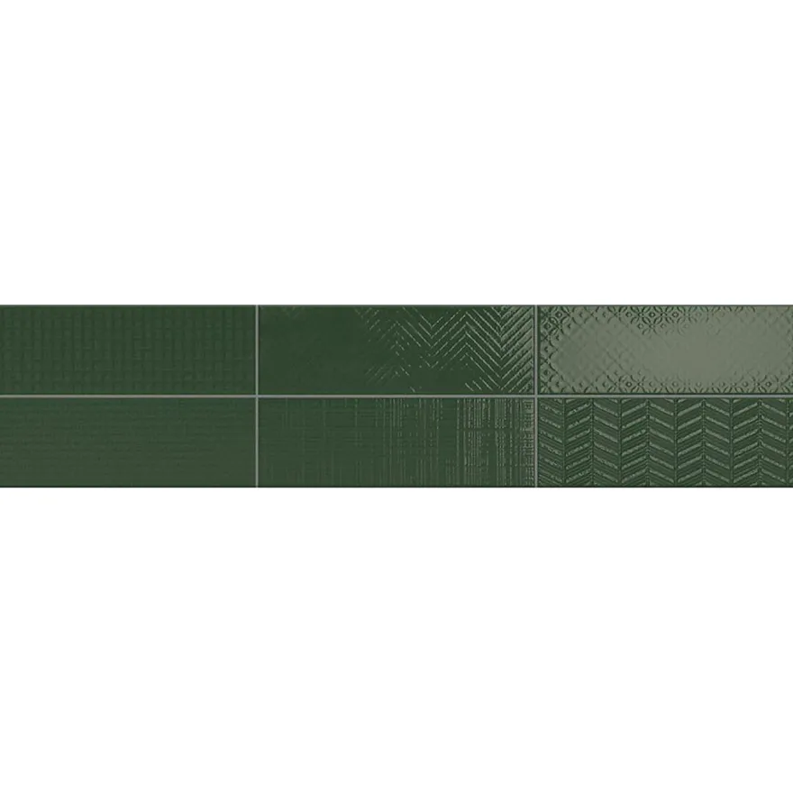 Kuviolaatta Pukkila Soho Racing green, kiiltävä, struktuuri, 297x97mm