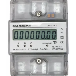 KWH-mittari Malmbergs 3-vaiheinen 230/400V 63A