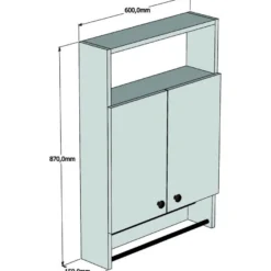 Kylpyhuoneen kaappi Linento Furniture Ela, 60x87cm, pyyhetangoilla