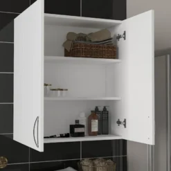 Kylpyhuoneen kaappi Linento Furniture Benito, 70x80cm, valkoinen