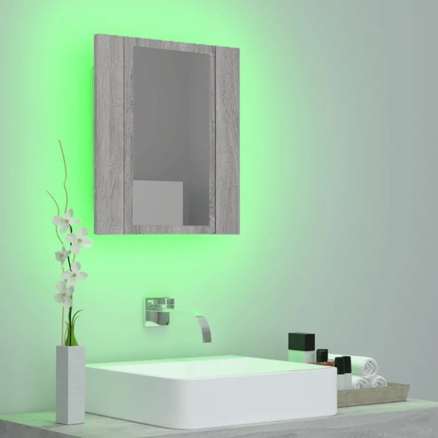 Kylpyhuoneen LED-Peilikaappi tekninen puu, 40x12x45 cm, eri värejä (08763)