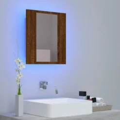 Kylpyhuoneen LED-Peilikaappi tekninen puu, 40x12x45 cm, eri värejä (08763)
