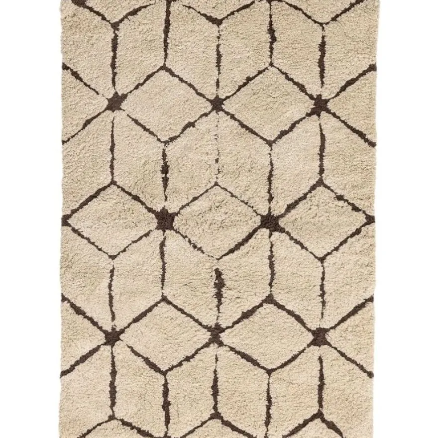 Kylpyhuoneen matto Venture Home Petrus, 60x90cm, puuvilla, beige/ruskea