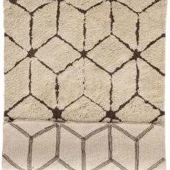 Kylpyhuoneen matto Venture Home Petrus, 60x90cm, puuvilla, beige/ruskea