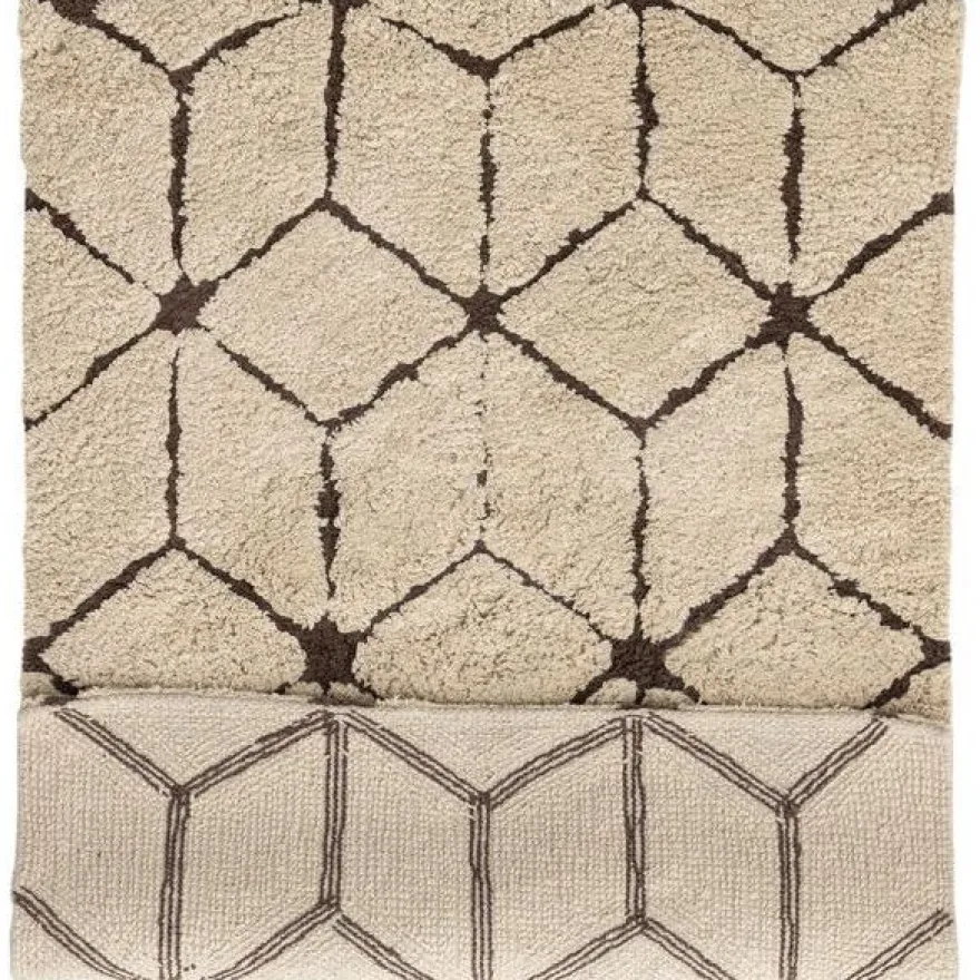 Kylpyhuoneen matto Venture Home Petrus, 60x90cm, puuvilla, beige/ruskea