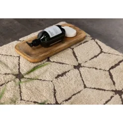 Kylpyhuoneen matto Venture Home Petrus, 60x90cm, puuvilla, beige/ruskea