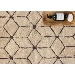 Kylpyhuoneen matto Venture Home Petrus, 60x90cm, puuvilla, beige/ruskea