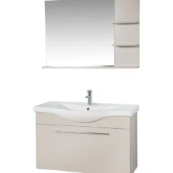 Kylpyhuoneryhmä Linento Bathroom Arches Tan peili sivuhyllyllä, eri kokoja