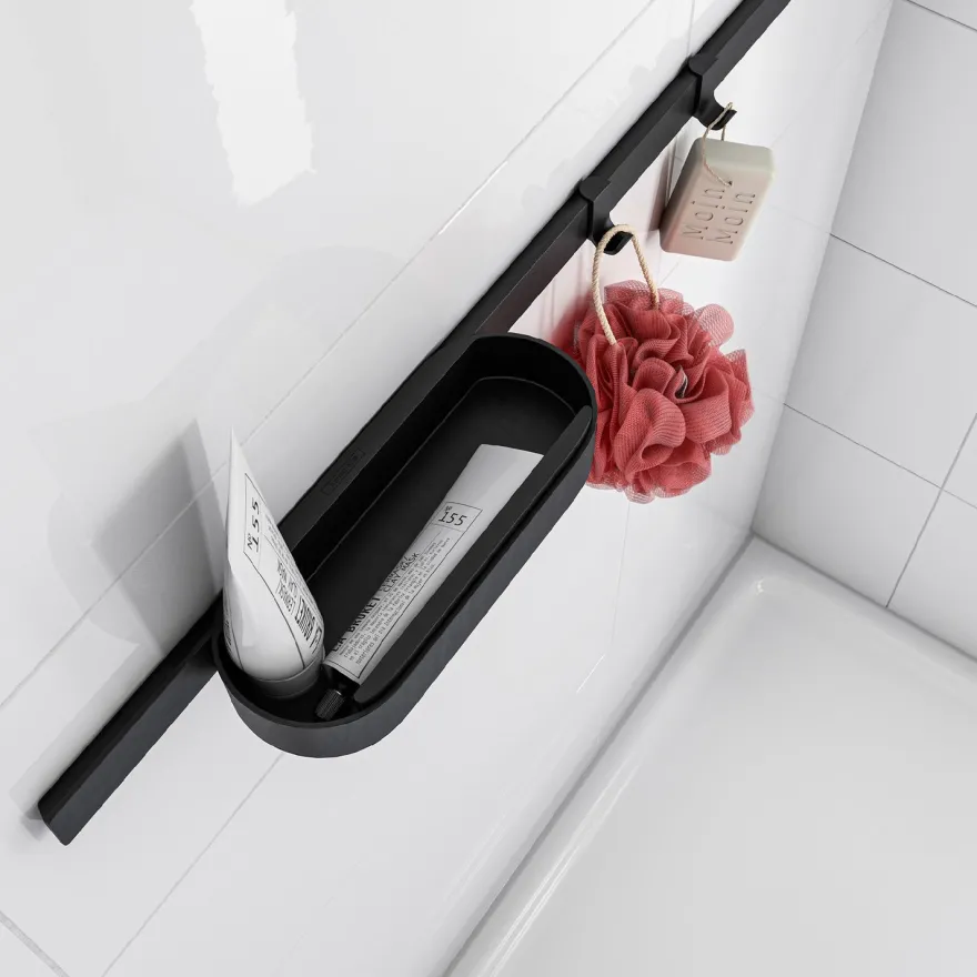 Kylpyhuonetarvikesetti Hansgrohe WallStoris, mattamusta