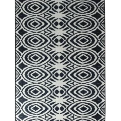 Käytävämatto Linento Blome, 80x150cm, mustavalkoinen