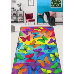 Käytävämatto Linento Colorato Farfalle, monivärinen, eri kokoja