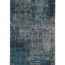 Käytävämatto Linento Davian, 80x150cm, harmaa/sininen