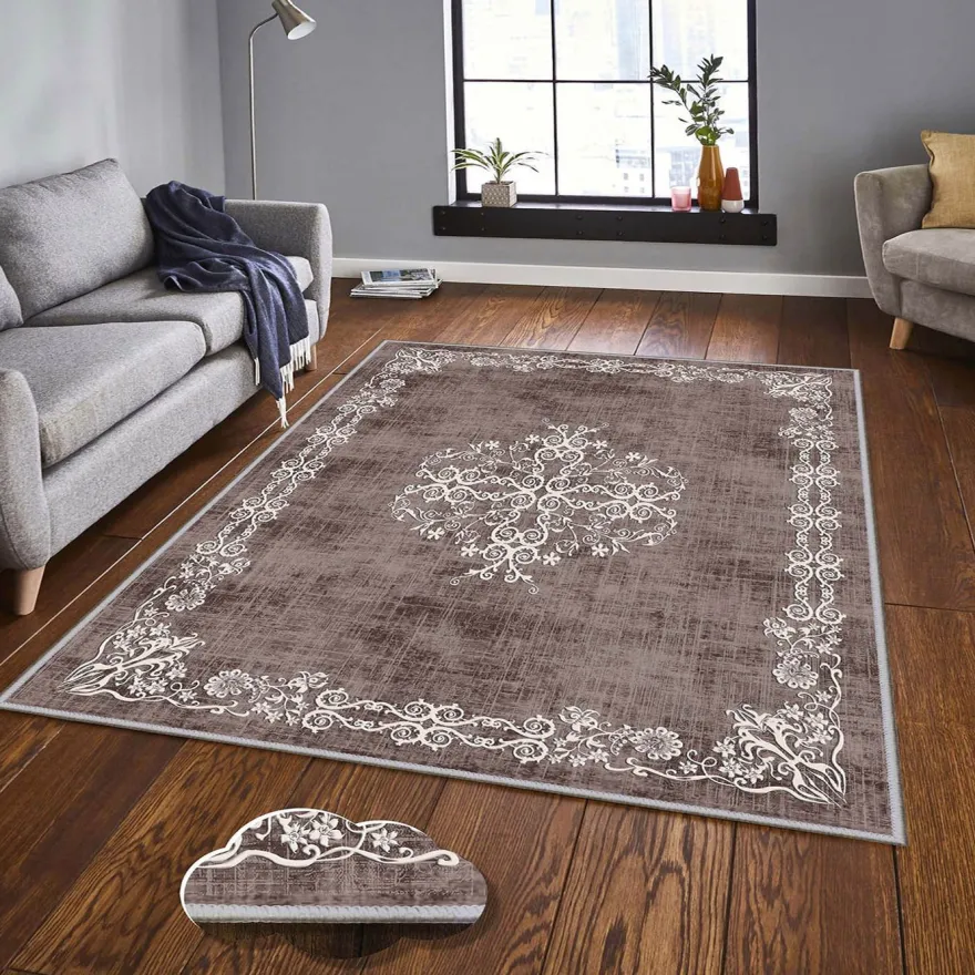 Käytävämatto Linento EEXFAB636, 80x120cm, ruskea
