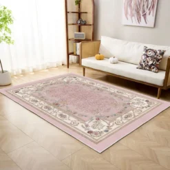 Käytävämatto Linento EEXFAB624, 80x300cm, vaaleanpunainen