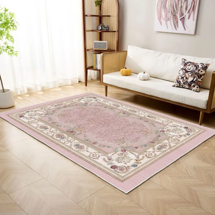 Käytävämatto Linento EEXFAB624, 80x300cm, vaaleanpunainen