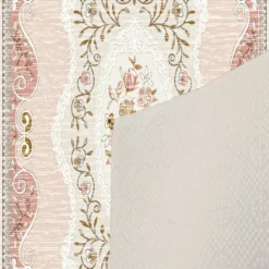 Käytävämatto Linento EEXFAB696, 80x150cm, vaaleanpunainen/beige