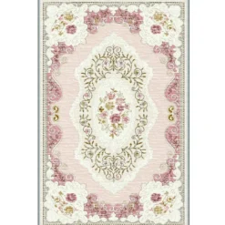 Käytävämatto Linento EEXFAB696, 80x150cm, vaaleanpunainen/beige