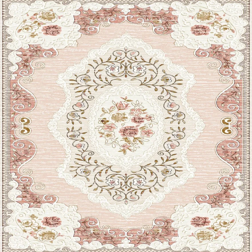 Käytävämatto Linento EEXFAB696, 80x150cm, vaaleanpunainen/beige