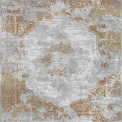 Käytävämatto Linento EEXFAB1196, 80x120cm, harmaa/kulta