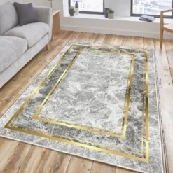 Käytävämatto Linento Els Uriah 80x200cm harmaa/kulta