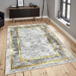 Käytävämatto Linento Els Uriah 80x200cm harmaa/kulta