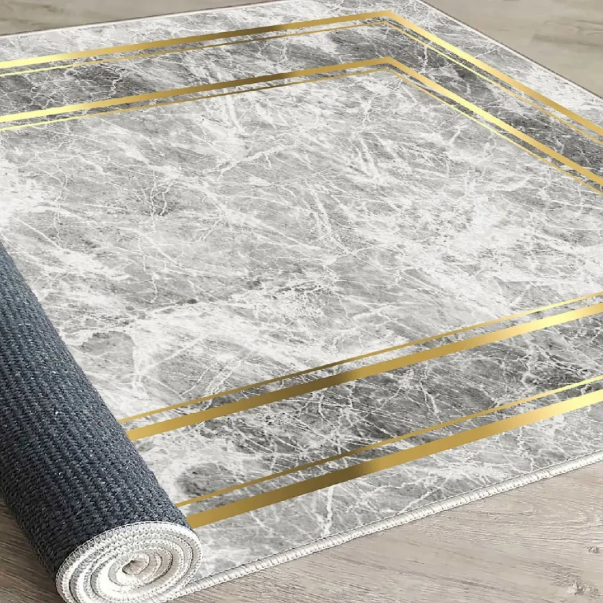 Käytävämatto Linento Els Uriah 80x200cm harmaa/kulta