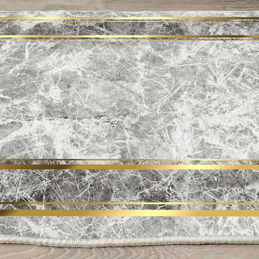Käytävämatto Linento Els Uriah 80x200cm harmaa/kulta