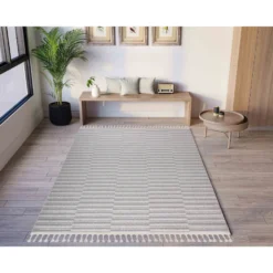 Käytävämatto Linento Grove 100x300cm beige/harmaa