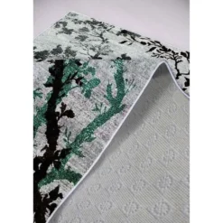 Käytävämatto Linento HMNT719, 80x300cm, harmaa/vihreä