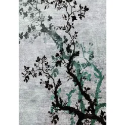 Käytävämatto Linento HMNT719, 80x300cm, harmaa/vihreä