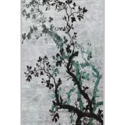 Käytävämatto Linento HMNT719, 80x300cm, harmaa/vihreä
