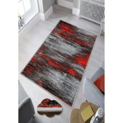 Käytävämatto Linento HMNT851, 80x150cm, punainen/harmaa