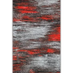 Käytävämatto Linento HMNT851, 80x150cm, punainen/harmaa