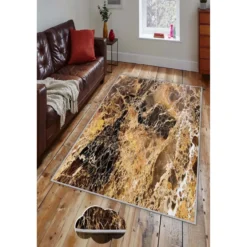 Käytävämatto Linento HMNT123, 80x150cm, ruskea/beige