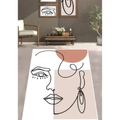 Käytävämatto Linento Silueta, beige, eri kokoja