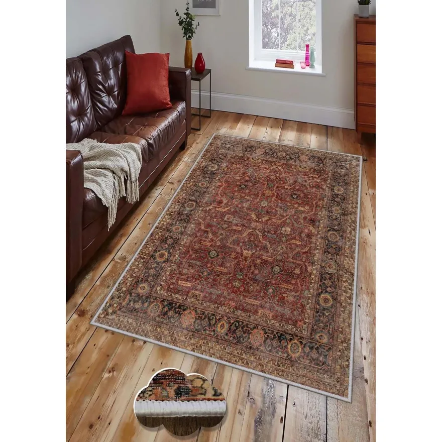 Käytävämatto Linento Ville 80x150cm ruskea/punainen