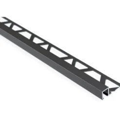 Laattalista Maler neliö, H8x24x2500mm, alumiini, harjattu teräs