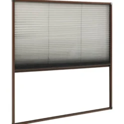 Laskostettu hyönteisverkko ikkunaan 120x120 cm alumiini ruskea