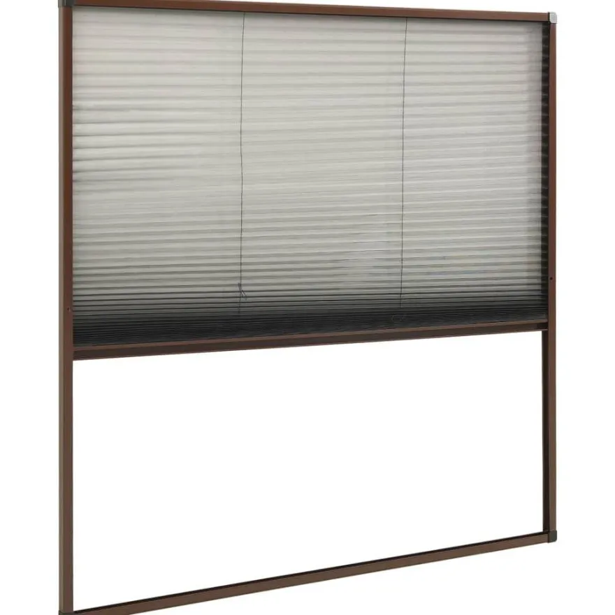 Laskostettu hyönteisverkko ikkunaan 120x120 cm alumiini ruskea