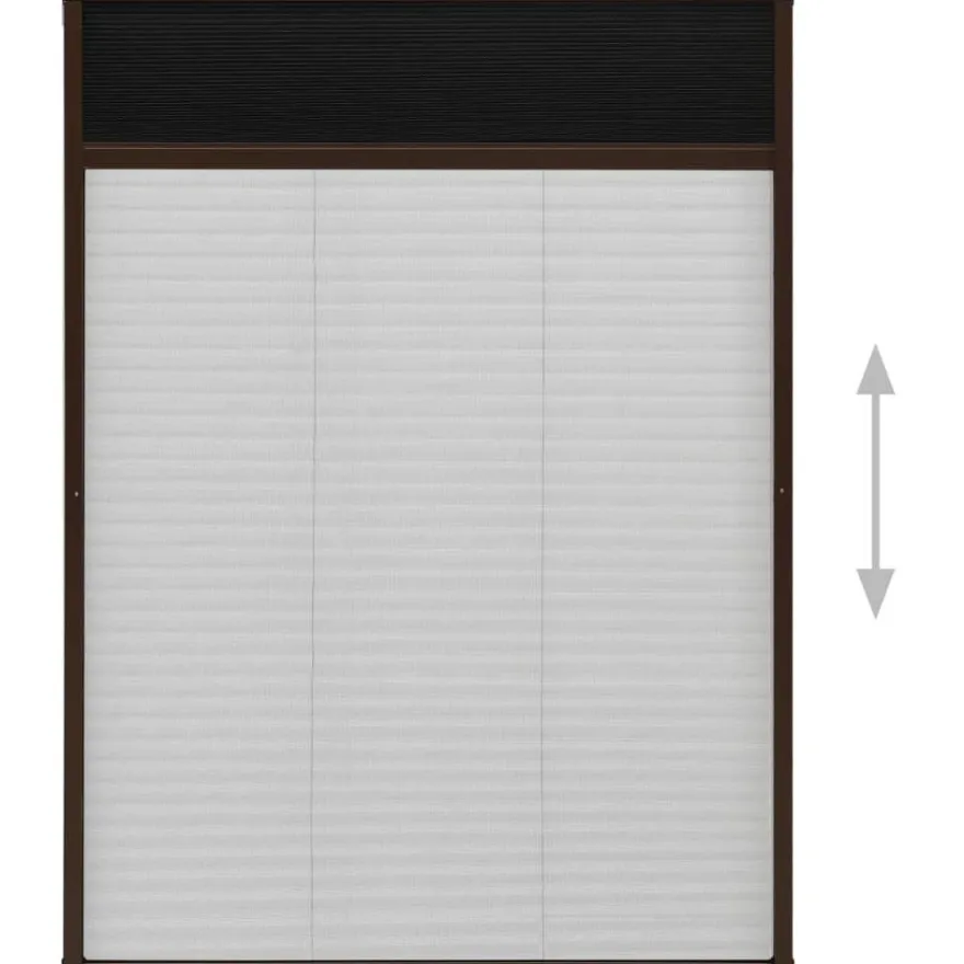 Laskostettu hyönteisverkko ikkunaan 80x120 cm alumiini ruskea