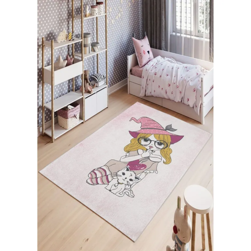 Lastenhuoneen matto Linento W1013, 100x150cm, beige