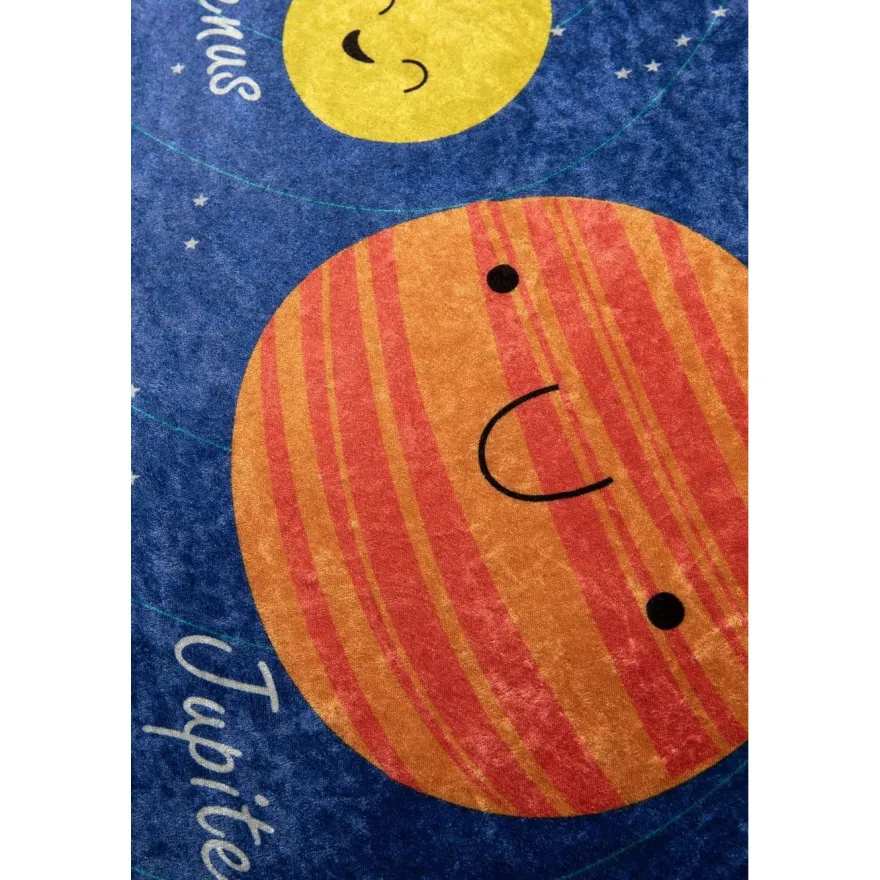 Lastenhuoneen matto Linento Space, sininen, eri kokoja