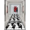Lastenhuoneen matto Linento White Cats 2, 80x150cm, mustavalkoinen