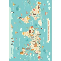 Lastenhuoneen matto Linento Els577, 80x150cm, sininen