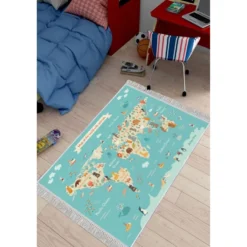 Lastenhuoneen matto Linento Els577, 80x150cm, sininen