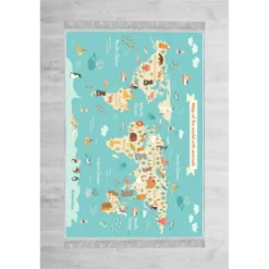 Lastenhuoneen matto Linento Els577, 80x150cm, sininen