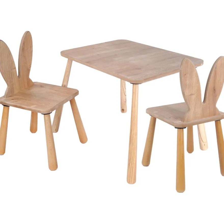 Lasten pöytä + 2 tuolia Linento Furniture BLTYZ-AKTV059-1, 45x60cm, ruskea
